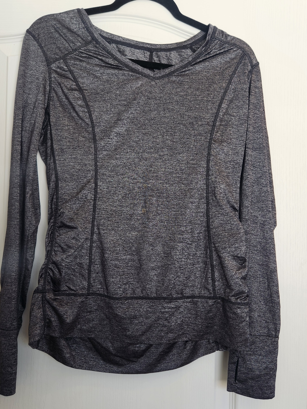 Tangerine Heathered Gray Long-Sleeve Active Top M Euc